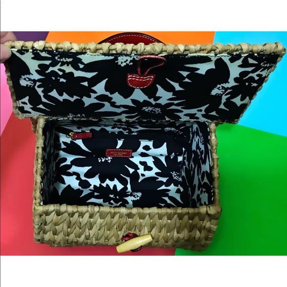 SOLD KATE SPADE BLUE BIRD WICKER BIRDHOUSE SATCHEL - Picture 6 of 6